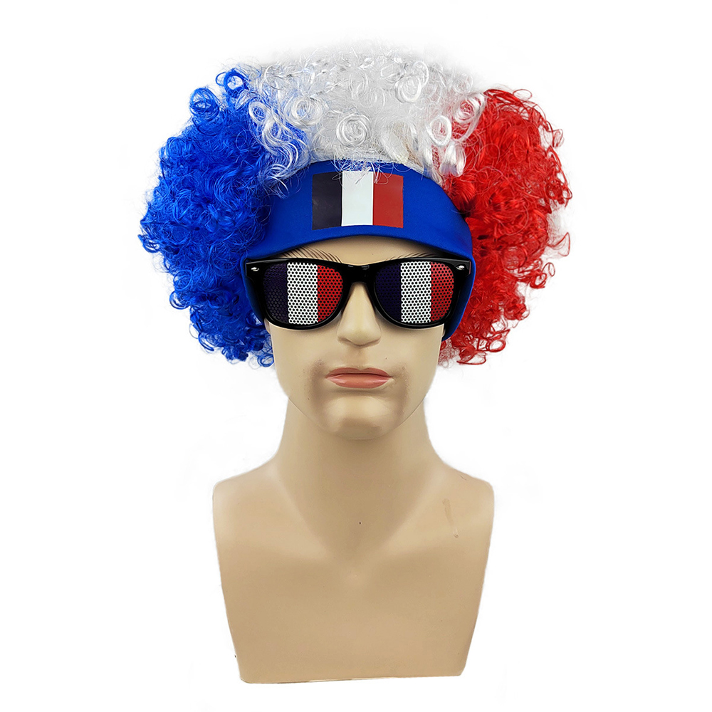 Party Games Usa - Ensemble Perruque Afro Drapeau Américain +