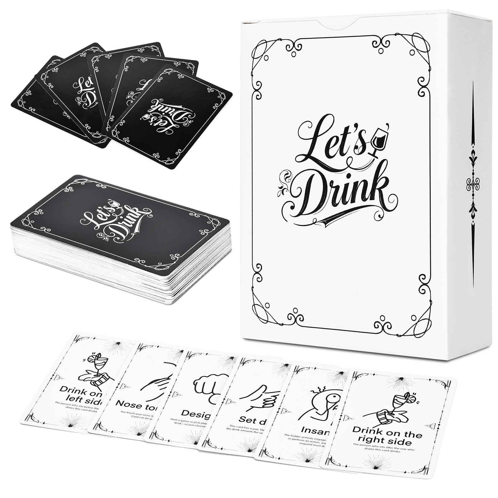Party Games Night - Cartes de jeu à boire pour