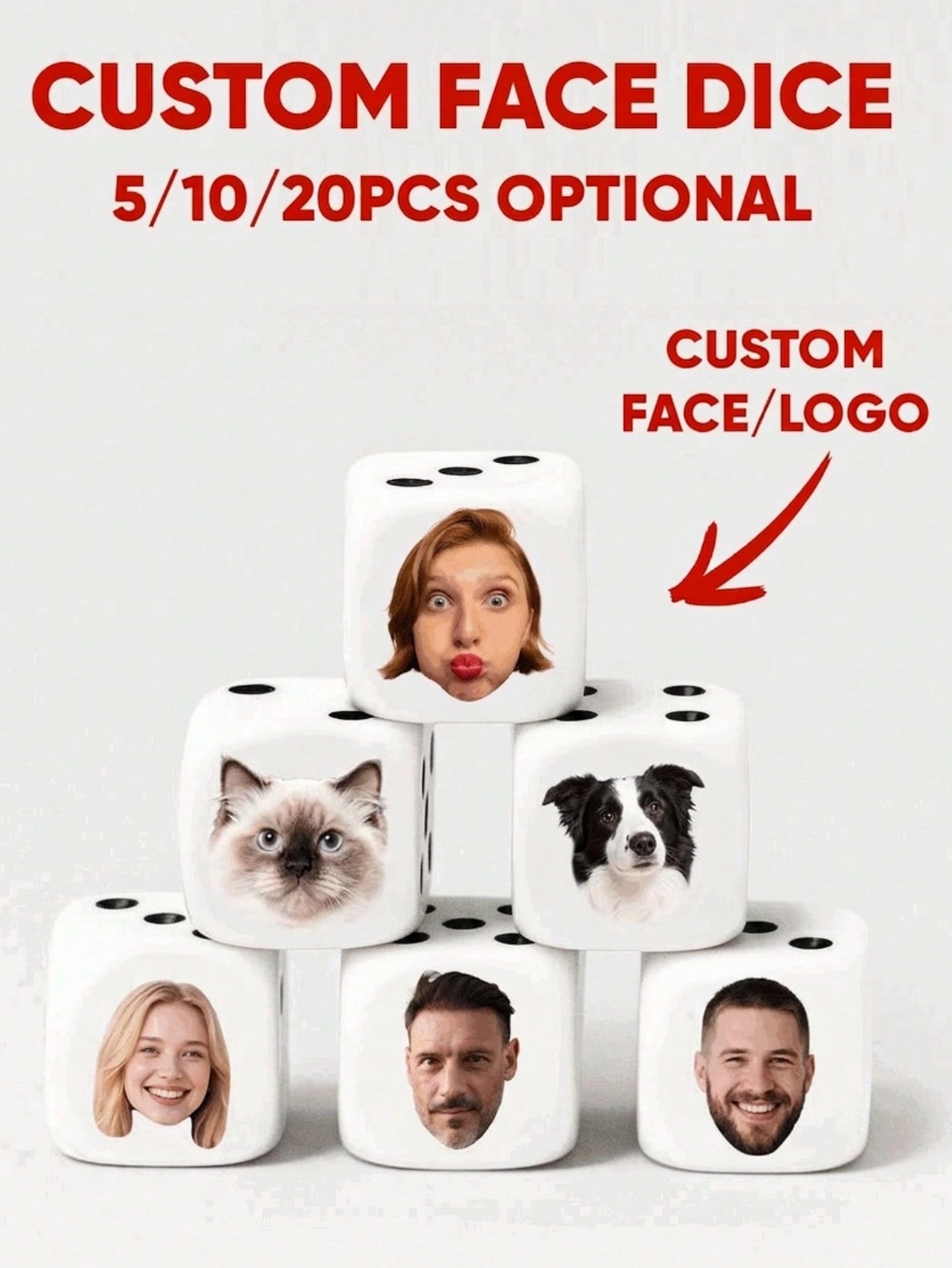 Dés à visage personnalisé, dés - Party Games Groups avis et prix