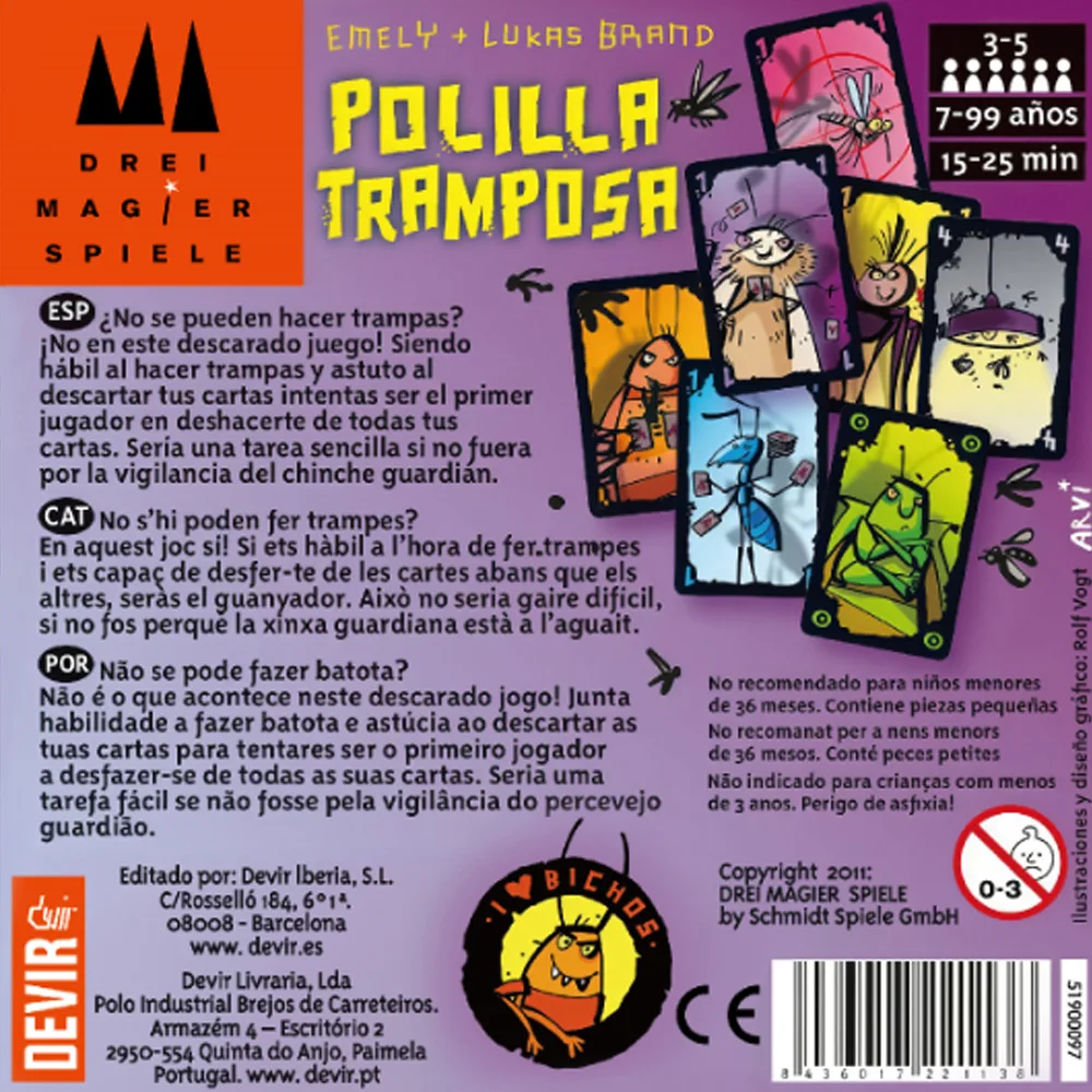 Jeu de cartes Polilla Tramposa - Party Games Juego avis et prix